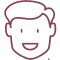 Smiling cartoon boy face outline, dental practice logo for Jordan Landing Smiles